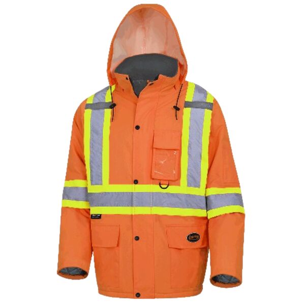 Woolwich - HI-VIZ ORANGE 100% WATERPROOF WINTER QUILTED SAFETY PARKA Thumbnail